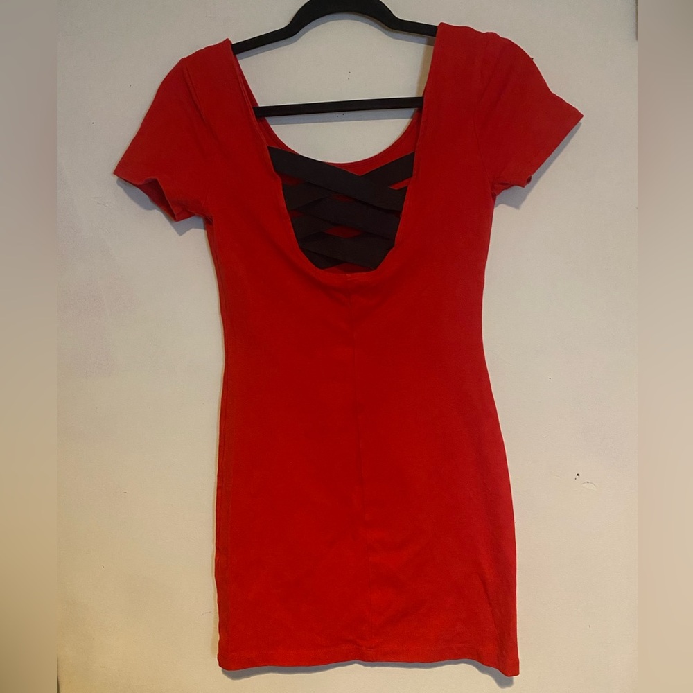 Red Dress with Back Detailing